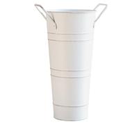 Portaombrelli, contenitore for ombrelli in metallo, realizzato in lamiera zincata, robusto e resistente, stile vintage invecchiato, adatto for ingressi e camere d'albergo.(White)
