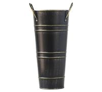 Portaombrelli, contenitore for ombrelli in metallo, realizzato in lamiera zincata, robusto e resistente, stile vintage invecchiato, adatto for ingressi e camere d'albergo.(Black)