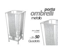 Portaombrelli CUORE Design QUADRATO METALLO BIANCO Vaschetta Salvagoccia 5025cm