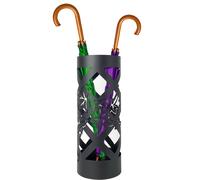 Portaombrelli da Ingresso Design Floreale 19,5x19,5x49 cm in Ferro Nero