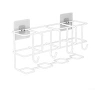 Portaombrelli da parete per casa e ufficio, organizer salvaspazio in metallo con gancio per porta, compatibile con ombrelli compatti/standard/da golf, 30 x 6,5 x (bianco)