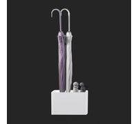 Portaombrelli da passeggio per esterni, con vassoio antigoccia, secchio portaombrelli, bianco