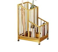 Portaombrelli di grande capacità con vassoio antigoccia rimovibile, soluzione conveniente per giardino e ingresso (oro L)