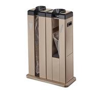 Portaombrelli doppio con avvolgimento automatico e dispenser per sacchetti, design in acciaio inox, per uso domestico e commerciale