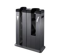 Portaombrelli doppio con avvolgimento automatico e dispenser per sacchetti, design in acciaio inox, per uso domestico e commerciale