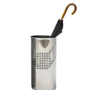 Portaombrelli Forato Quadrotto con Vaschetta raccogli acqua inox 25xh50 cm - L24 inox lucido adatto per esterno inox lucido