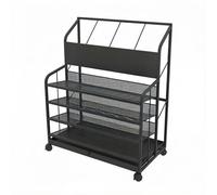 Portaombrelli girevole a 360° in metallo con vassoio in rete, supporto multistrato per ufficio e hotel, nero, 80 x 32 x 70 cm