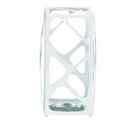 Portaombrelli in acciaio Verniciato Basket 24x24xh53 cn con vaschetta inox salvagoccia Bianco sablè bianco