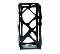 Portaombrelli in acciaio Verniciato Basket 24x24xh53 cn con vaschetta inox salvagoccia titanio sablè nero