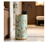Portaombrelli in Ceramica Multicolore Secchiello Portaoggetti da Terra Vaso | W19,5 X H44 Cm, Base Stabile, Antiscivolo Portaombrelli in Ceramica Dipinta a Mano con Disegni Floreali(Bronze)