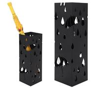 Portaombrelli in Ferro Design Quadrato Stand Nero Vaschetta Salvagoccia