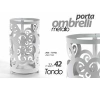 Portaombrelli in Ferro Forma Tonda Bianco 22 x 42 cm