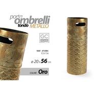 Portaombrelli in Ferro Tondo Oro Anticato 20 x 56 cm