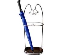 Portaombrelli in Metallo creatività, Portaombrelli A Forma di Gatto Carino per Asilo Nido/Parco Giochi/Museo/Camera dei Bambini, con 2 Ganci E Vassoio Antigoccia, Bronze