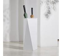 Portaombrelli in metallo per ingresso collezione Rain Collection, quadrato, per bastoni da passeggio, elegante decorazione per casa e ufficio (bianco)