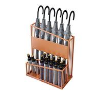 Portaombrelli in metallo, robusto organizer commerciale a 2 ripiani, per hotel e uffici, ripiani di grande capacità per ombrelli da ingresso