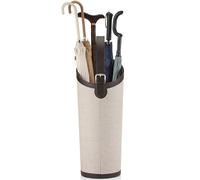 Portaombrelli in pelle di grande capacità con ganci salvagoccia per ingressi, ponti, garage e ufficio, beige, 20 x 57 cm, può contenere 5 10 ombrelli lunghi