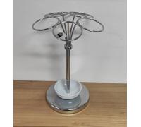 Portaombrelli Maiuguali Design Moderno Metallo Cromato e Ceramica Bianca 45 cm