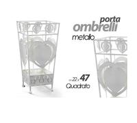PORTAOMBRELLI METALLO CUORE QUADRATO MODERNO DESIGN CASA STUDIO 22X47CM 657818