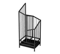 Portaombrelli Moderno in Ferro con Vassoio raccogligocce Rimovibile, Supporto Verticale in Metallo a Doppio Strato per l'ingresso di casa, Elegante Secchio da Pavimento Nero nizer (Nero L)