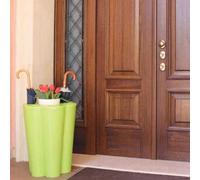 PORTAOMBRELLI MODERNO TONDO BIANCO TORTORA BRONZO IN RESINA CON SCOLAPIOGGIA