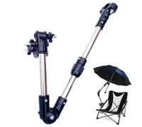 Portaombrelli Morsetto per ombrello pieghevole Supporto estensibile Girevole Antiscivolo Supporto multifunzionale in acciaio inossidabile ABS per passeggino Golf Cart Bike