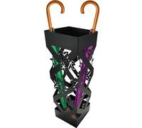 Portaombrelli Nero Quadrato per Ingresso Design Fiori Porta Ombrelli 15.5x49cm