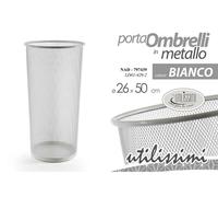 GICOS IMPORT EXPORT SRL Porta ombrelli in metallo bianco trafotato tondo shabby chic 26 * 50 cm portaombrelli NAD-797439