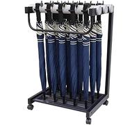 Portaombrelli Portaombrelli 18 fori con serratura e vassoio antigoccia, supporto per ombrelli in acciaio inox, coda di canna pieghevole per ombrello lungo