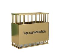 Portaombrelli Portaombrelli Commerciale, Portaombrelli in Ferro Personalizzato, Adatto per Hotel, Banche, Centri Commerciali, Grande capacità, Nero/Oro/Bianco, 36X18X44CmGold-48x21x44cm