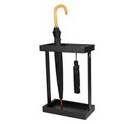 Portaombrelli Portaombrelli in Metallo Nero con Ganci Extra, Design Rettangolare Grande e Vassoio antigoccia, Perfetto per Casa, Ufficio, Ingresso