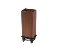 Portaombrelli quadrato in legno, stile vintage, per ombrelli, canne, bastoni da passeggio, confezioni regalo e spade (marrone, 21 x 15 x 58 cm)