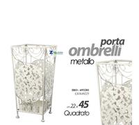 PORTAOMBRELLI QUADRATO METALLO CON FARFALLE 22x45 cm ART.93281