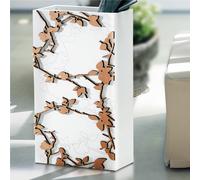 PORTAOMBRELLI Rettangolare GLORIA 30x15xh50 cm in Legno tagliato al laser colore bianco legno naturale marrone