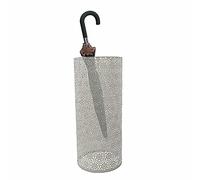 Portaombrelli rotondo in metallo bianco ideale per ingressi e hall di hotel Dimensioni: 20,5 x 20,5 x 49 cm soluzione di archiviazione durevole ed elegante per casa e lavoro