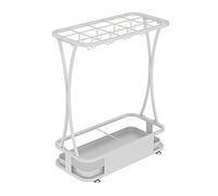Portaombrelli salvaspazio con viti in metallo, design in rattan, design in rattan, stile country americano, 3 colori, 3 misure, colore: nero, dimensioni: 63 x 24 x 6 cm (bianco 50 x 24 x 60 cm)