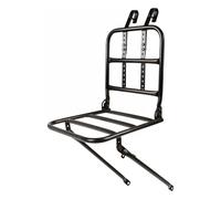 Portapacchi Anteriore in Acciaio Nero per Bici 24-28 Pollici, Compatibile con Tutti i Tipi di Freno, Carico Massimo 15kg