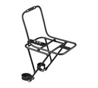 Portapacchi anteriore per bicicletta, in lega di alluminio, colore nero, per mountain bike, con fissaggio a ponte a molla, per freni a disco, attrito prolungato, kit di montaggio per fuoristrada