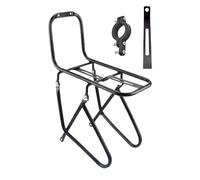 Portapacchi Anteriore per Biciclette - Supporto per Attrezzatura da Ciclismo e Piedistallo | Scaffale Multifunzionale Portabagagli da Viaggio con Supporto Borse Forcelle Anteriori 33-42mm