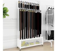 Portapacchi Autoportante su Ruote - Espositore per Cravatte, Ripiano Espositivo per Calzini da Biancheria Intima Portatile con Telaio in Ferro Commerciale con Cestello Portao, White, 70x30x156cm