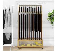Portapacchi Autoportante su Ruote - Espositore per Cravatte, Ripiano Espositivo per Calzini da Biancheria Intima Portatile con Telaio in Ferro Commerciale con Cestello Portao, Gold, 70x30x156cm