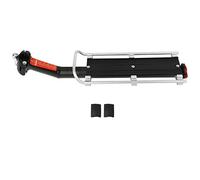 Portapacchi Bicicletta Posteriore, Supporto Bagagli in Alluminio Regolabile con Faretto, 48x30x12cm - Sicurezza Notturna Integrata, Facile Montaggio, Per Bici Strada e Mountain