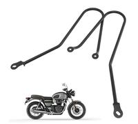 Portapacchi laterale per moto, in ferro, robusto portapacchi posteriore, compatibile con Triumph Bonneville T100 T120 T900 (nero)