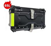 Portapacchi Moto Bauletto Portacasco Universale Per Moto Da 65L E 55L, In Alluminio CNC, Con Serratura, Per Attrezzi, Parte Superiore E Posteriore(65L Black)