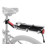 Portapacchi per Bici Regolabile, Portabiciclette con Luce, Portapacchi per Bicicletta, Portapacchi per Bicicletta Montato sul reggisella con fanale Posteriore Rosso per Borse portabagagli