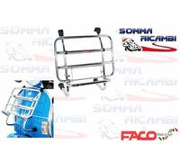 PORTAPACCHI PER VESPA PX 125 150 200 FACO ANTERIORE CROMATO CON RIBALTINA