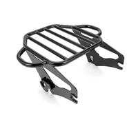 Portapacchi Staccabile Staffa Di Montaggio 2 Posti Nero Cromato Per Touring Per Road King Per Street Per Electra Glide 2009-2024 Moto Portapacchi(Nero)