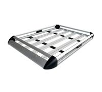Portapacchi universale per auto, in lega di alluminio, con barre, per SUV, colore argento e nero, 127 x 90 cm(Silver)
