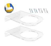 Portapalle da basket - Doppio supporto in acrilico trasparente | Espositore da basket - per giovani ragazzi camera da sport attività concorso quotidiano festa compleanno