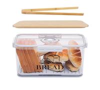 Portapane,con Coperchio in Bambù Può Essere Utilizzato Come Tagliere,Display da Banco Porta Pane,Sigillato Portapane Moderno,Per Conservare ed Esporre Pane, Biscotti e Torte Contenitori Cucina